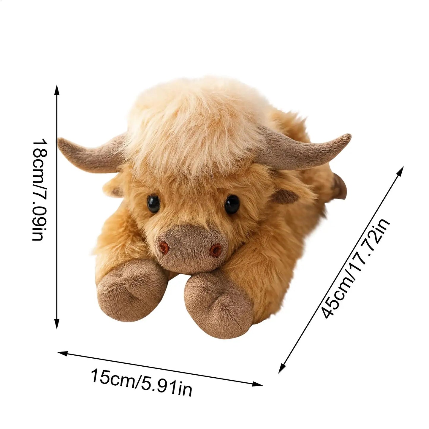 Cute Cartoon Highland Cow Cuddly Toy 2Y+ 15cm x 45cm