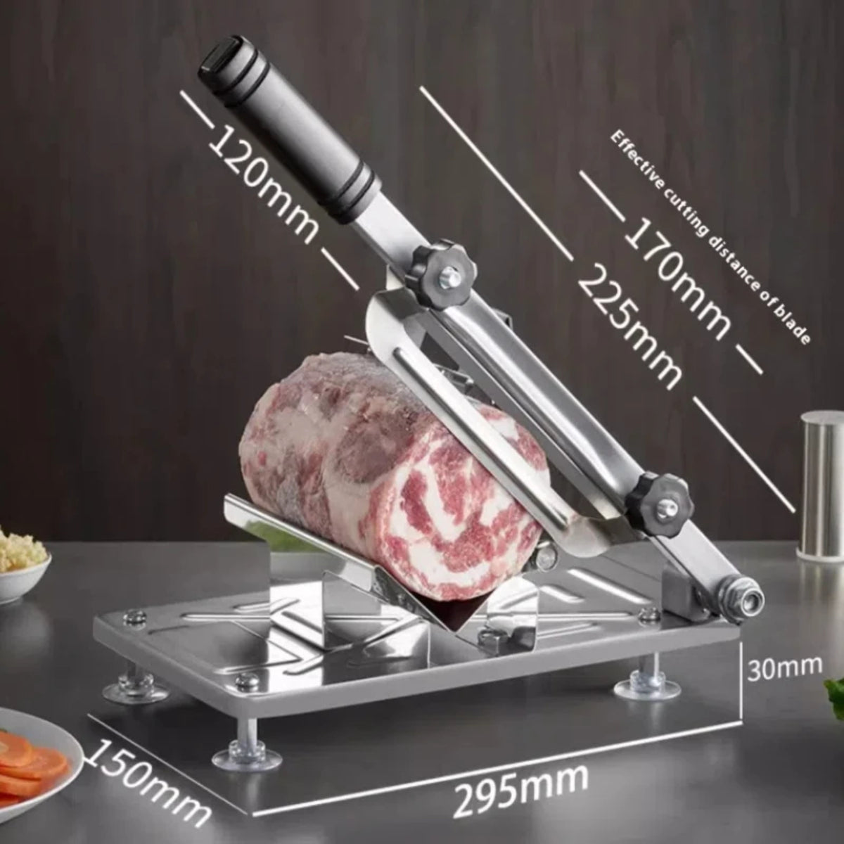 Manual Stainless Steel Frozen Meat Slicer With Adjustable Thin Slices 9730161443118-1