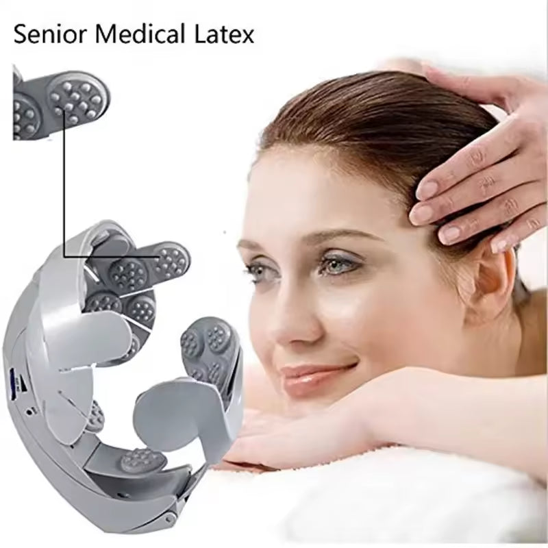 Electric Head Scalp Massager Brain Relax Vibration Head Massager Helmet Acupuncture Points Head