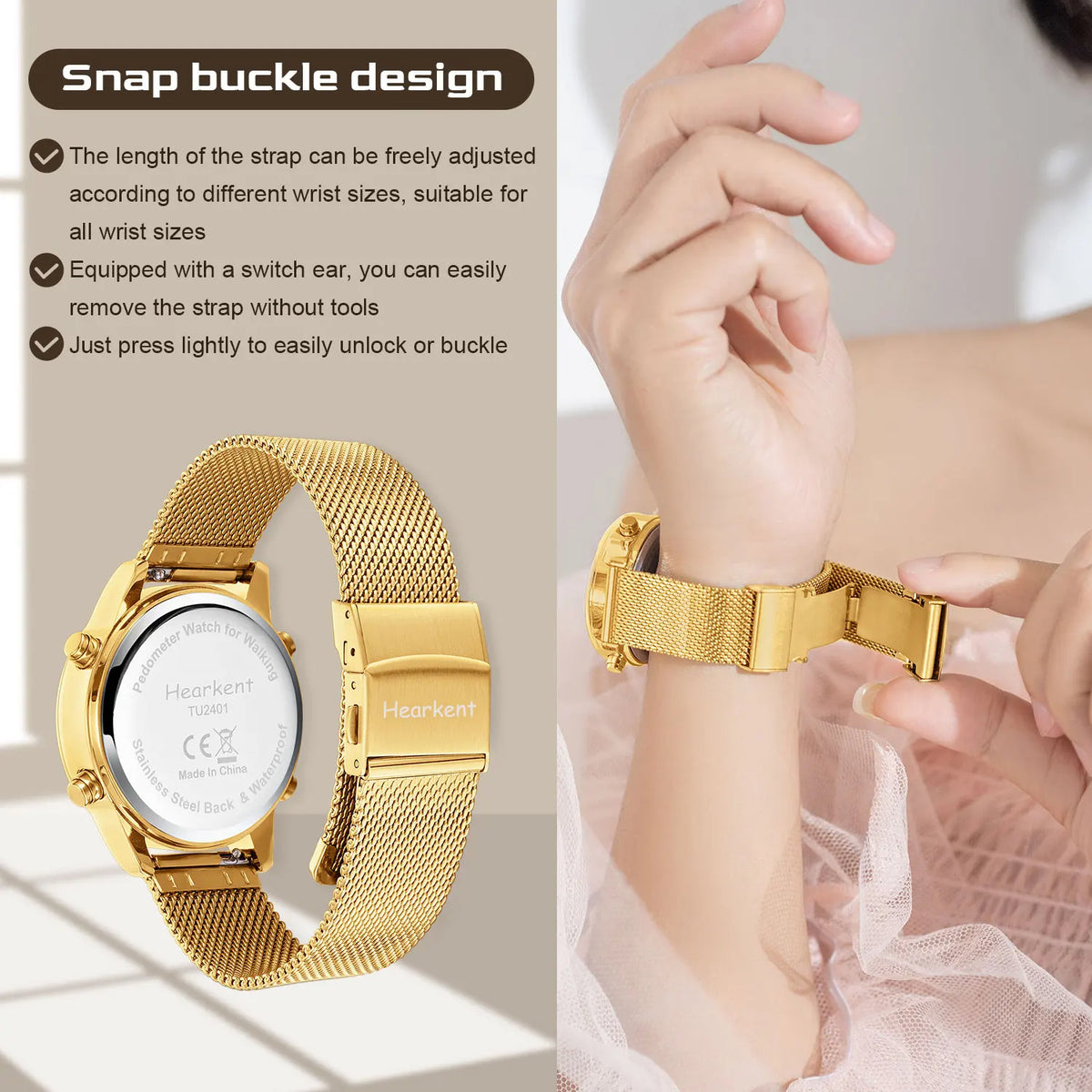 Calorie Tracker Women's Digital Watch – Pedometer, Waterproof Design