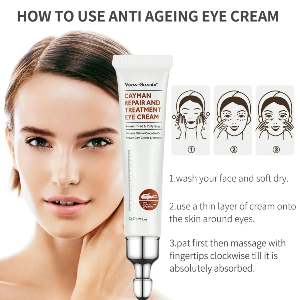 Moisturising Eye Cream for Dark Circles Wrinkles Collagen Repair Puffy Eyes