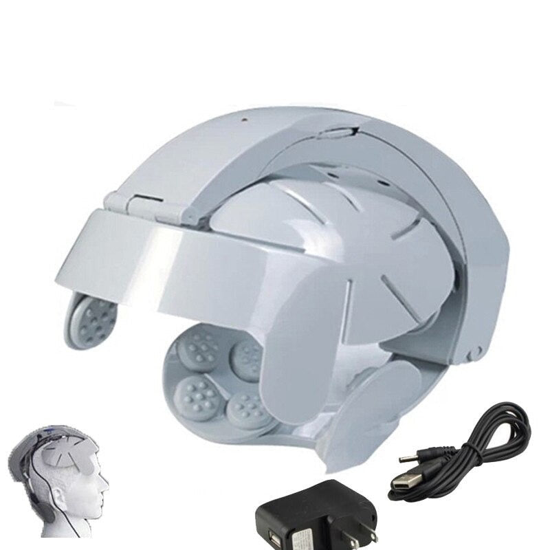 Electric Head Scalp Massager Brain Relax Vibration Head Massager Helmet Acupuncture Points Head