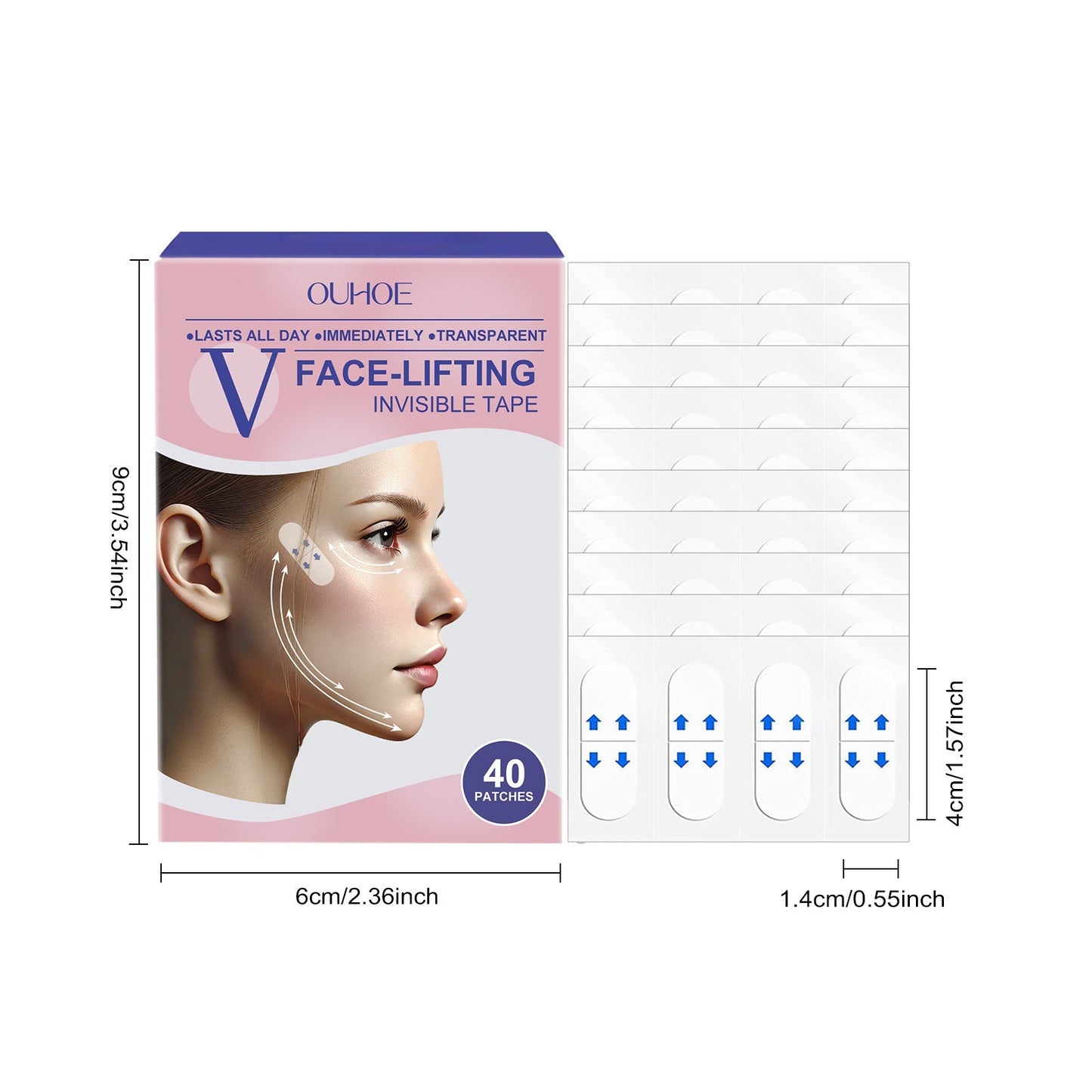 Invisible Lifting Tape Defines Facial Contours Creating Firmer Appearance Throughout Wear 8719079047410-1