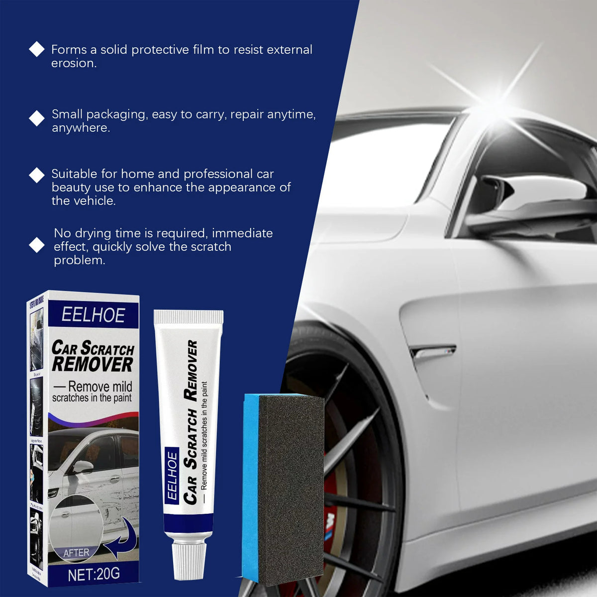 Instant Car Scratch Remover – Quick Paint Repair Paste 20g