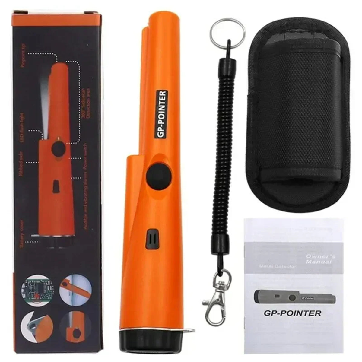 Waterproof Pinpoint Metal Detector – Small Handheld LED Finder 262205