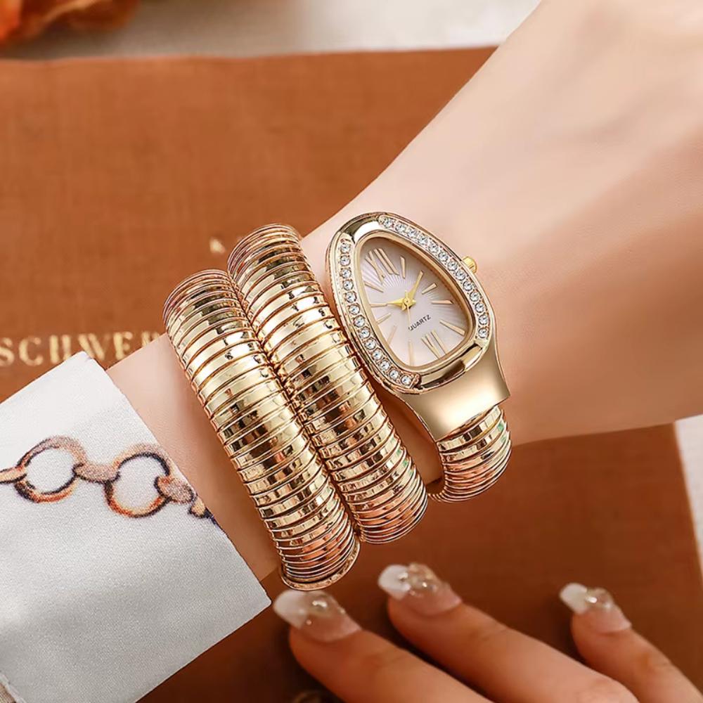 Women's Fashion Watch – Luxury Snake Bracelet Watch, Quartz Movement, Gift for Her