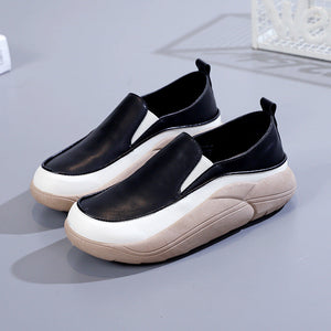 Women'S Thick Sole Low-Cut Leather Shoes