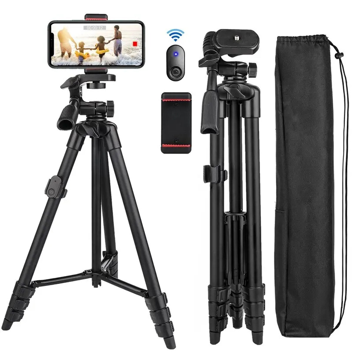 Extendable Phone Tripod with Bluetooth Remote - Versatile Selfie Stick & Stand