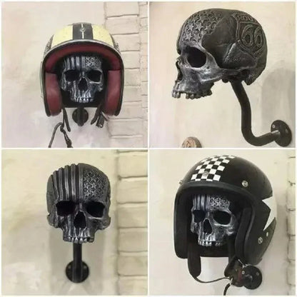 Motorcycle Helmet Skull With Beard-Helmet Rack 6849829208164-1