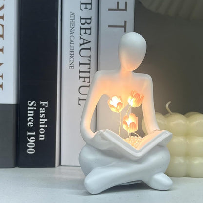 Abstract Tulip Resin Night Light Sculpture for Desk and Bedside Decor 10198665167187-1