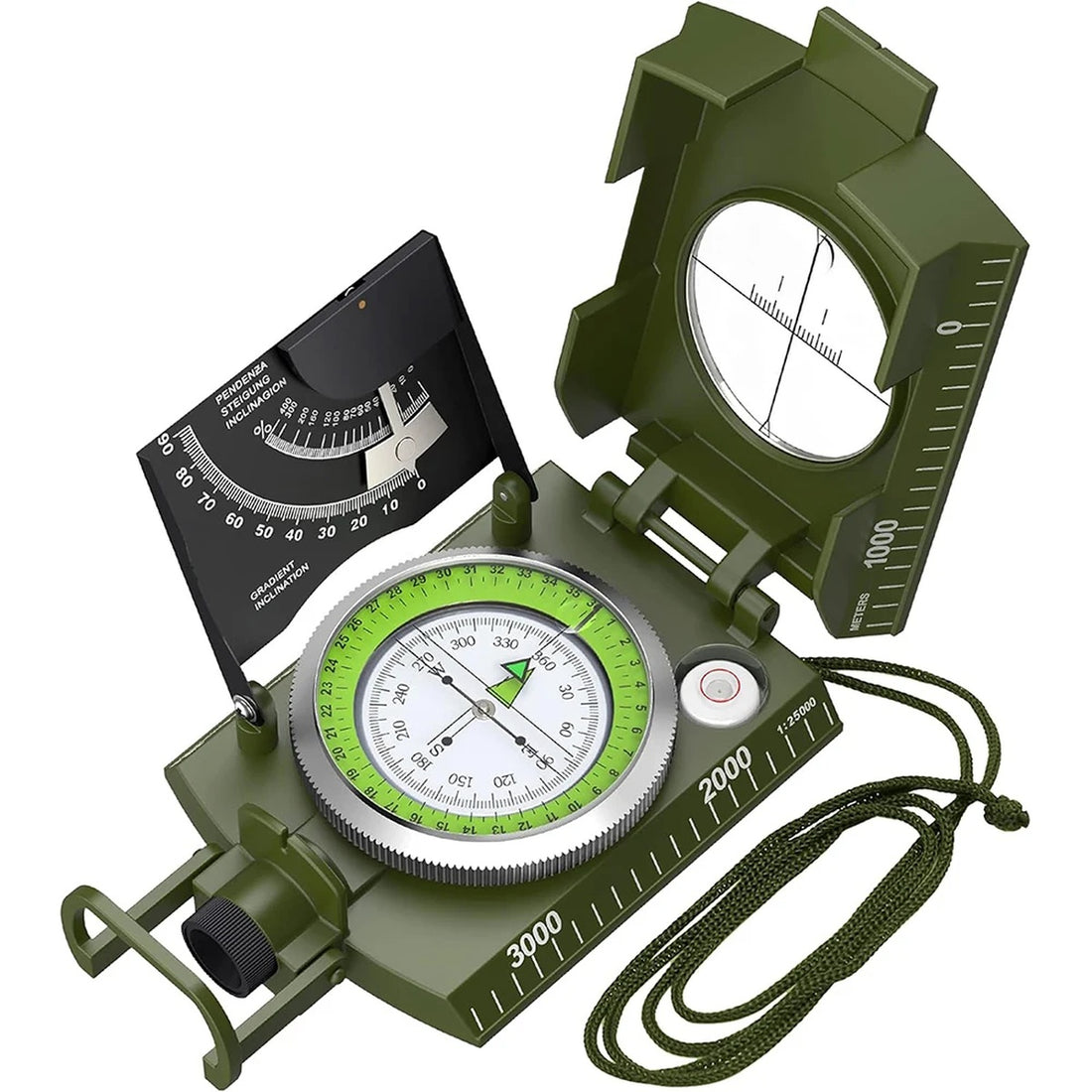 Military Compass | Waterproof Aluminum Alloy | Clinometer & Sighting Lens | Survival, Camping & Hiking 15146751164742-1