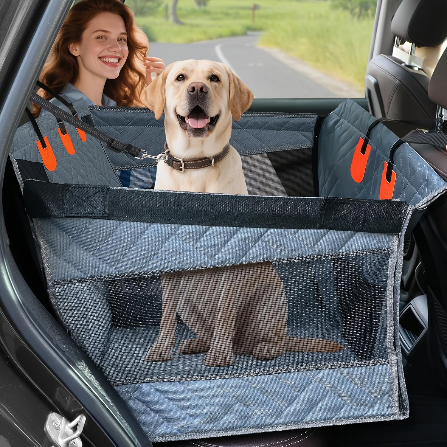 Portable Cats & Dog Seat for Car - Waterproof, Spacious & Secure for Stress-Free Car Rides 9957152555329-1