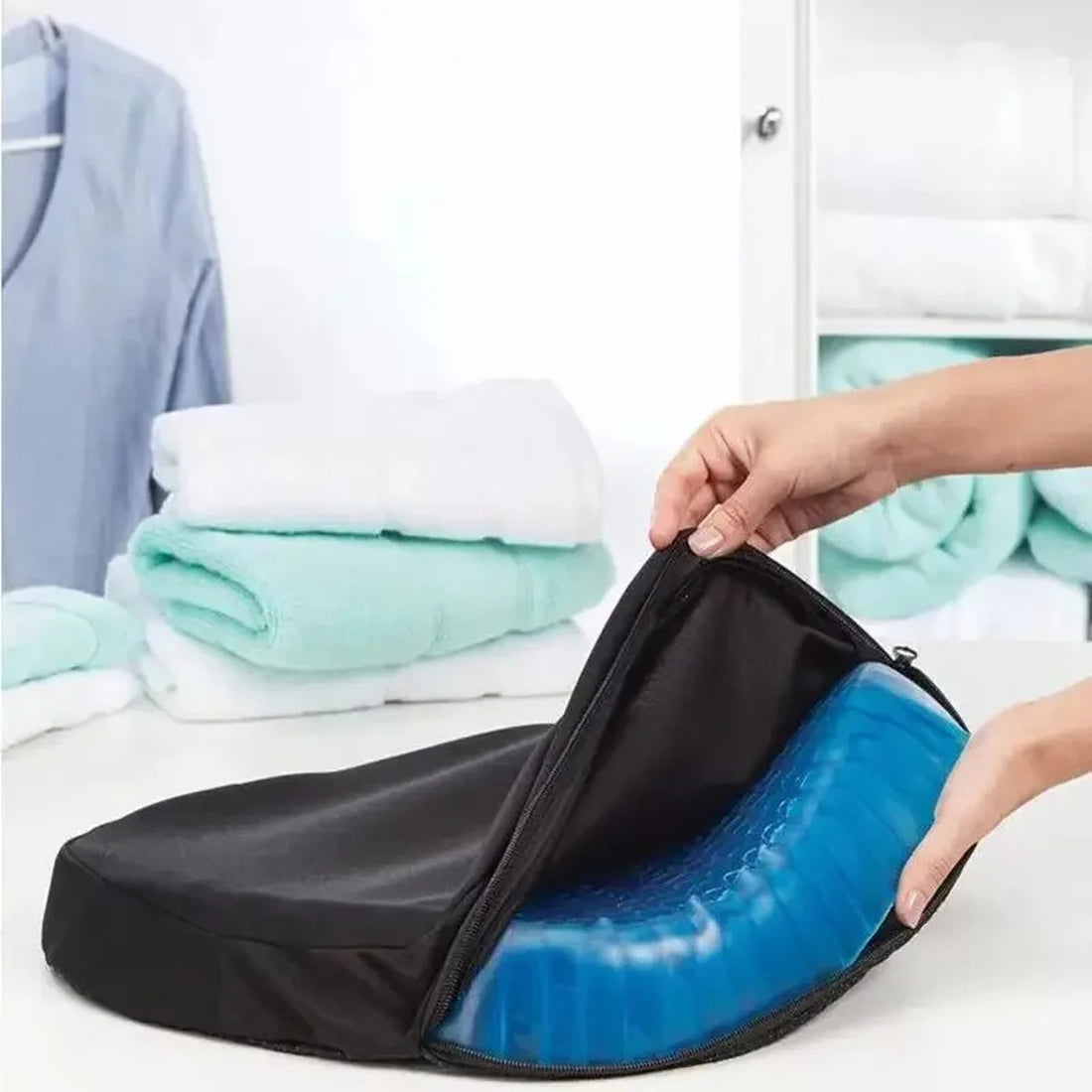 Orthopedic Gel Seat Cushion for Pressure Relief, Tailbone Pain & Lower Back Support - Ideal for Office Chair, Car & Wheelchair Use 9878962929985-1