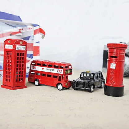 Wooden London Bus Toy – Double Decker Playset with Passengers & Driver 9633821655382-1
