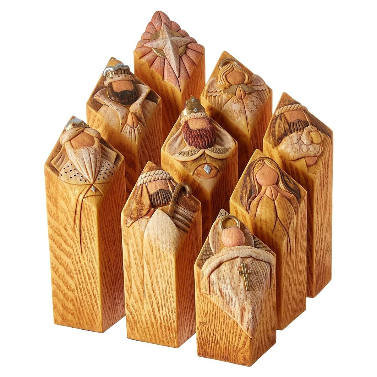 Heaven Pillarstatues 9Pcs Heaven Nativity Tree Pillar Statues 9555455082798-1