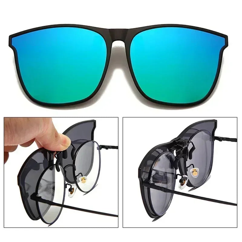 Polarized Clip On Sunglasses Men Photochromic Car Driver Goggles Night Vision Glasses Anti Glare Vintage Square Glasses SH1751817214987861000
