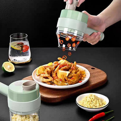 Electric Vegetable Cutter Set - Multifunctional Food Processor Hand-Held Mini Fruit Meat Grinder 15071155618179-1