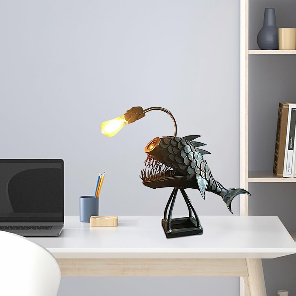 Steampunk Angler Fish Lamp – Cool & Unusual Floor Lamp for Your Home 9841546592577-1