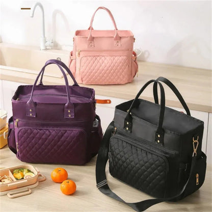 Chic Large-Capacity Lunch Tote Bag – Insulated & Waterproof for Work, Travel, Picnics & Mommy Essentials 8482630205638-1