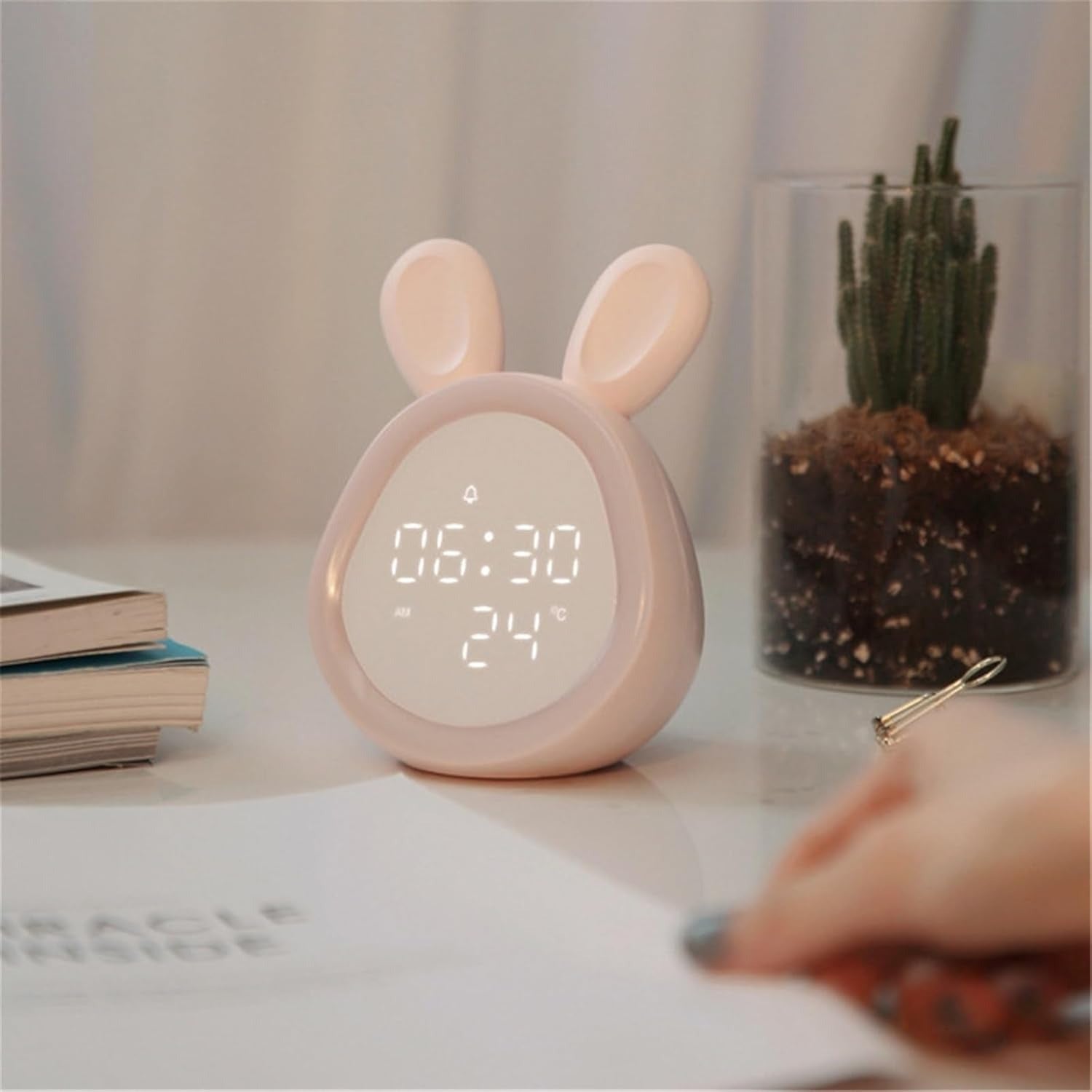 LED Cartoon Alarm Clock – Digital Display with Voice Control & Rechargeable Batter 9686234267990-1