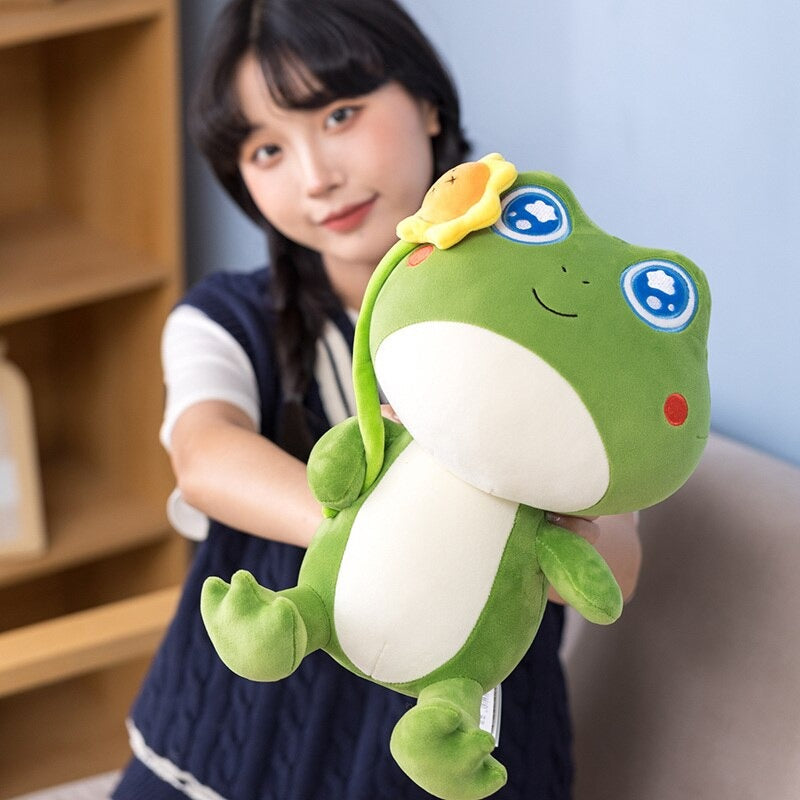 Frog With Sunflower Plush