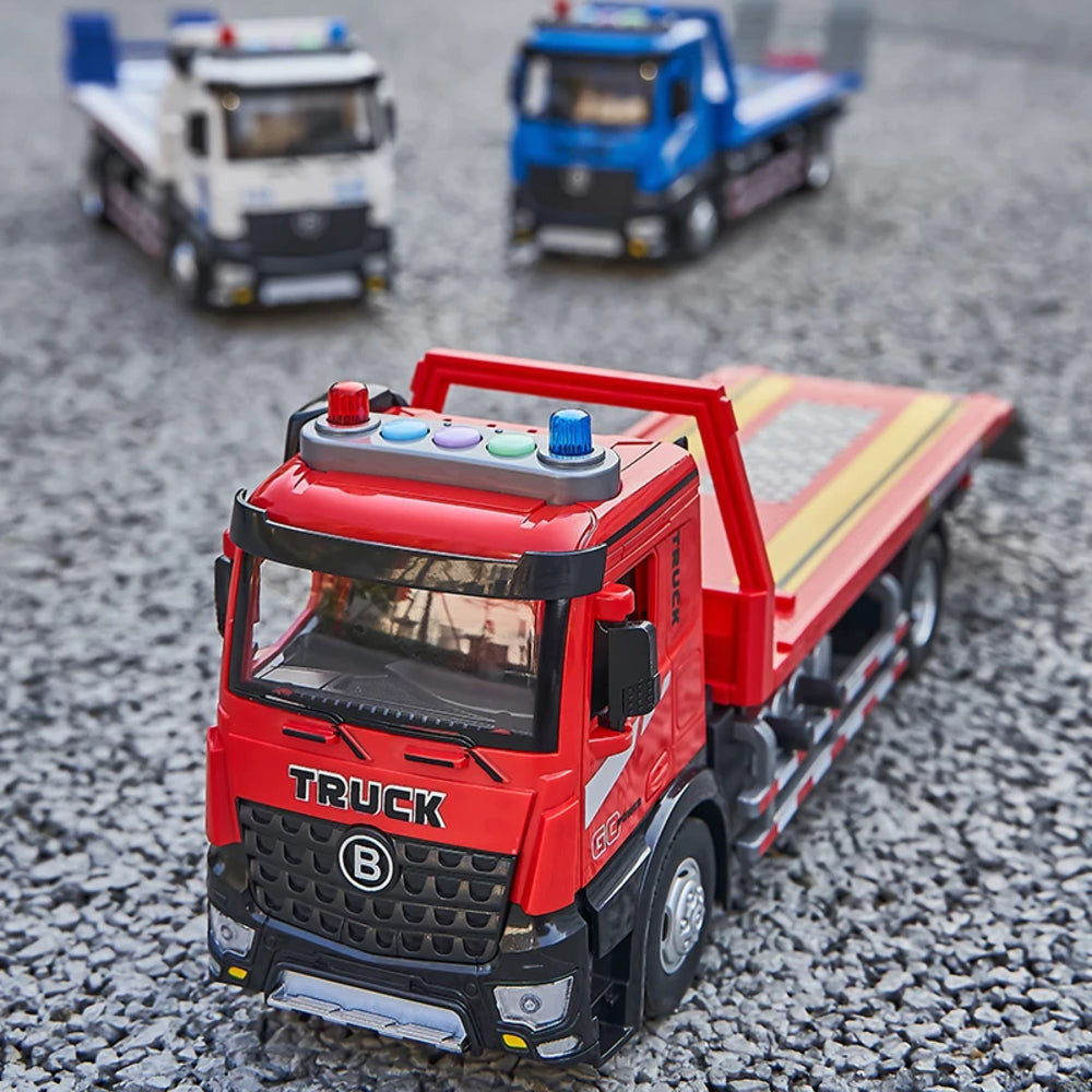 Kids Realistic Die-Cast Metal Tow Truck, Lights And Sounds