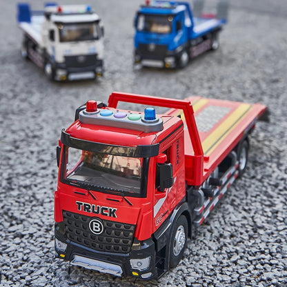 Kids Realistic Die-Cast Metal Tow Truck, Lights And Sounds