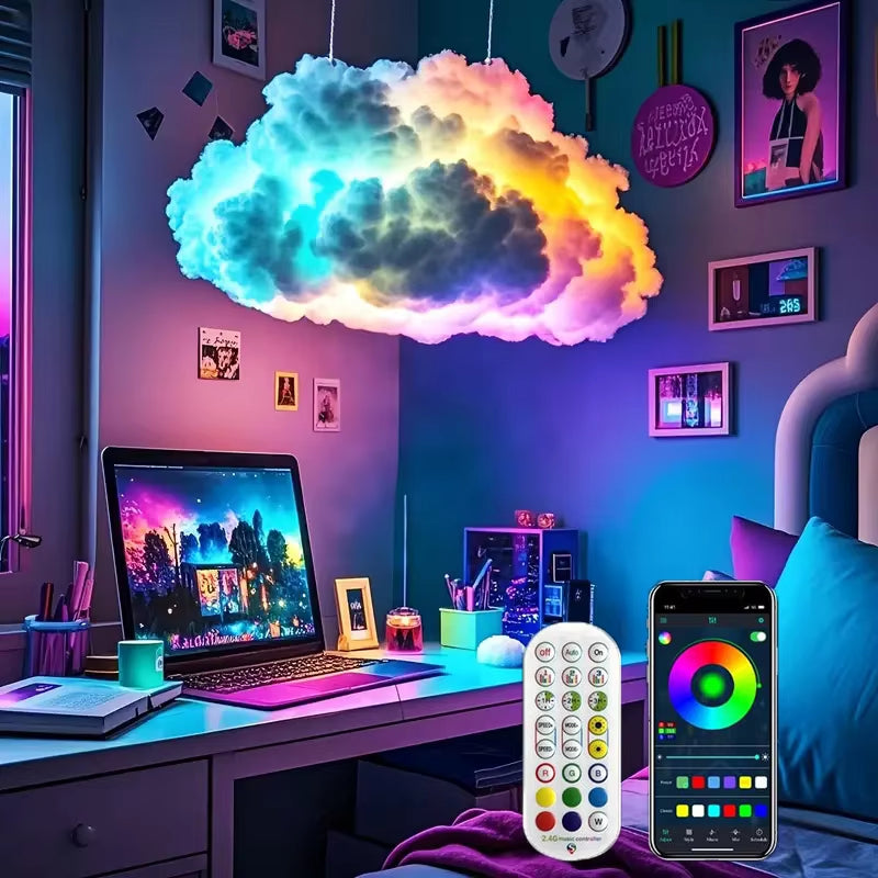 Music Reactive Rgb Led Cloud Pendant Light With Remote Control 8746240475470-1