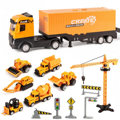 Children'S Interactive Transforming Construction Truck Playset 15613224943965-1