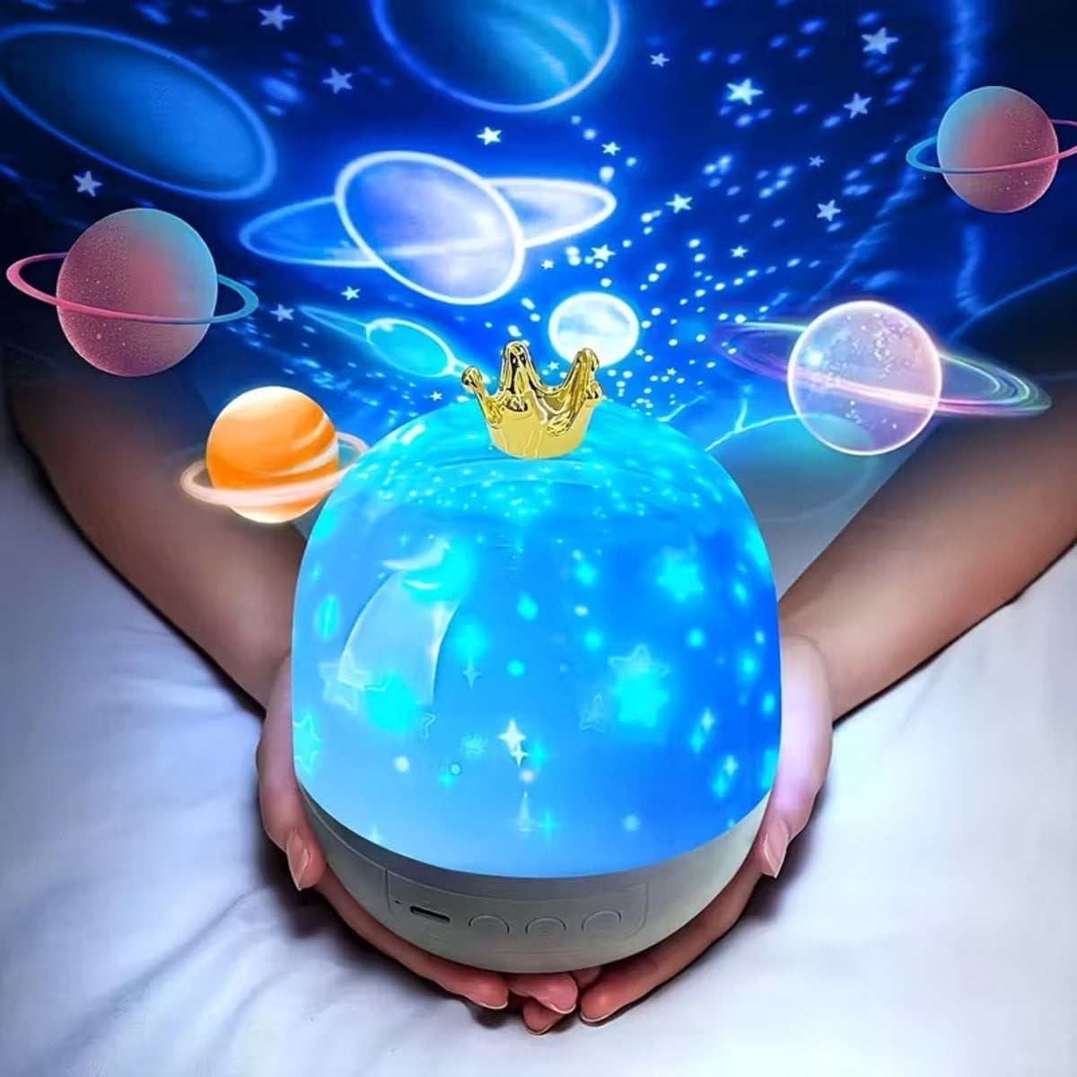 Children's Night Light and Projector - Crown Star Light Projection Rotating Star 5808802801801-V2
