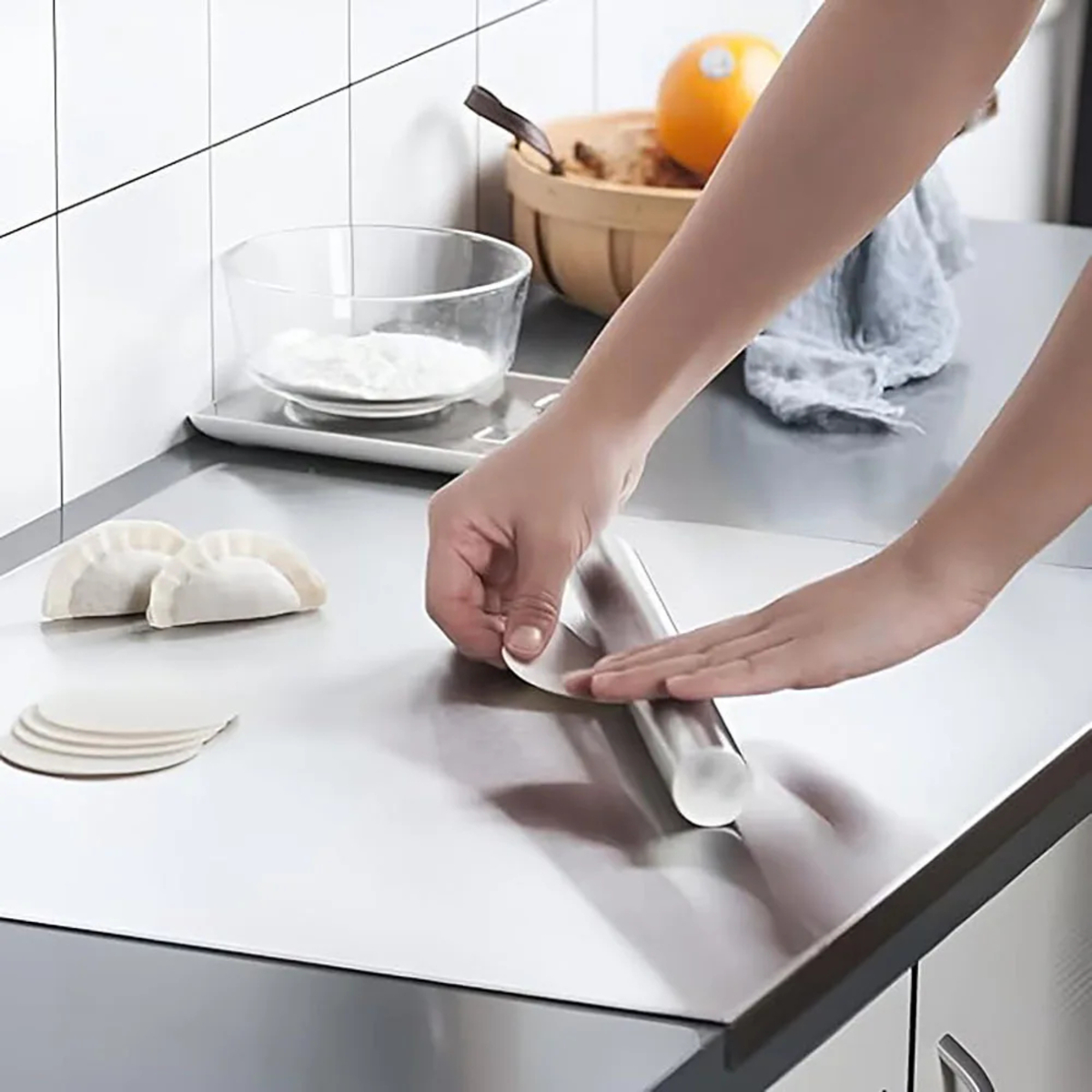 Stainless Steel Cutting Board with Lip - Durable, Non-Slip, Hygienic Cutting Board for Kitchen (60X40cm) SH1751817214987860957