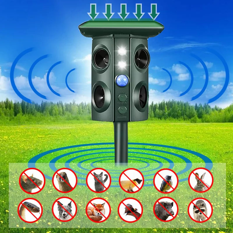 Outdoor Ultrasonic Bird Repeller - Effective, Humane Woodpecker Deterrent for Gardens, Patios & Farms 9945609077057-1