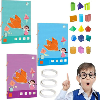 Brilliant Geometry Textbook For Children - Pull String 3d Geometry Learning Book Stereoscopic 5858306560624-V2