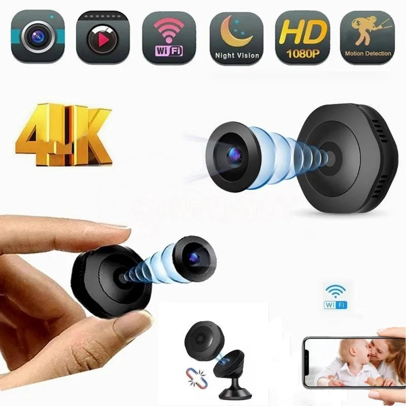 4K Wifi Mini Camera -  Night Vision, Voice & Video Recording for Home Security 9936887021889-1