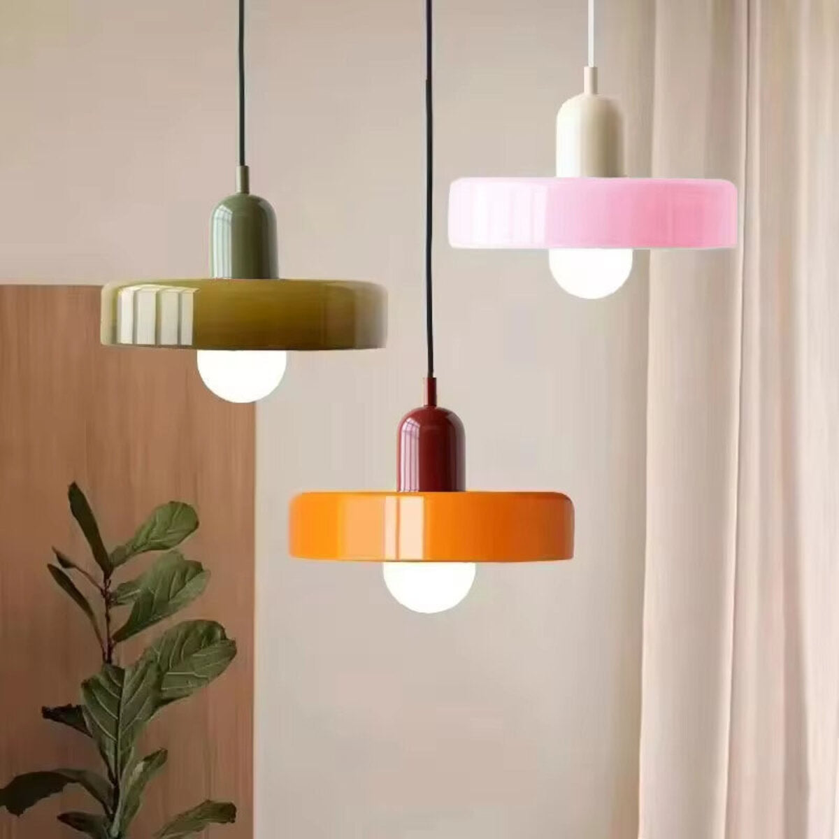 Bauhaus Pendant Light in Colored Glass