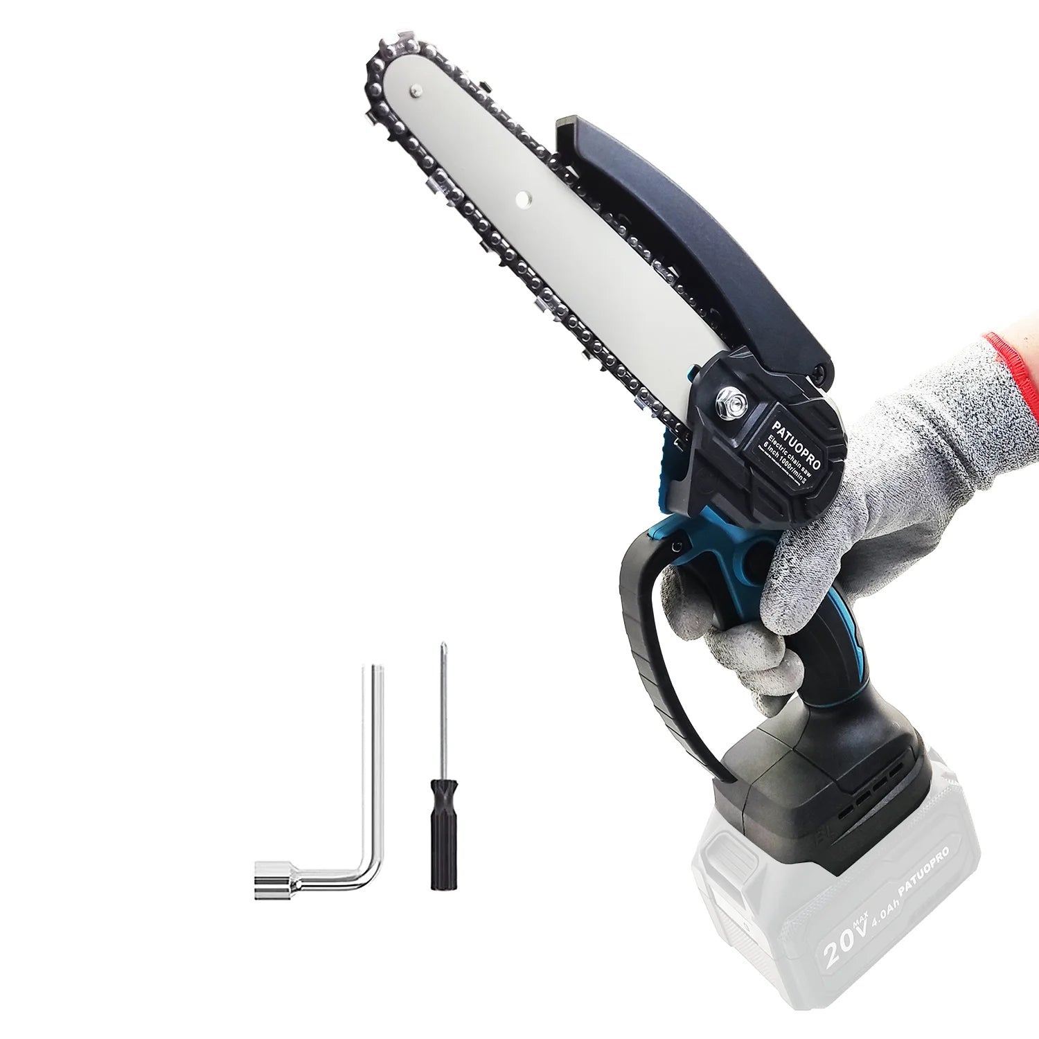 Cordless Electric Chainsaw - Lightweight, Ergonomic Design & Ideal for Effortless Pruning and Trimming 9952493404481-1