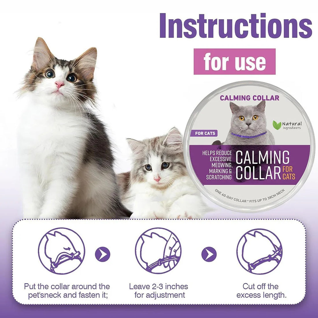 Calming Pheromone Collar for Cats – Pet Anti Anxiety Products 10104796447021-1