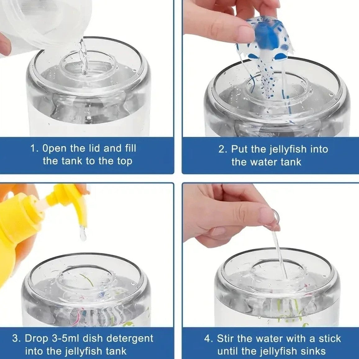 Soothing Led Jellyfish Aquarium Lamp With Color Changing Sensory Lights