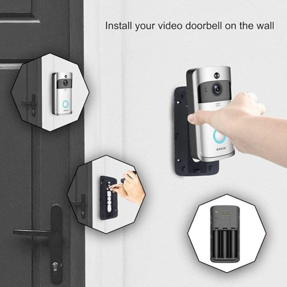 Wireless HD WiFi Video V5 Doorbell - 720P Night Vision, Two-Way Intercom & Motion Alerts for Home Security 9957152129345-1