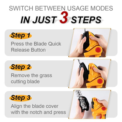 Cordless Hedge & Shrub Trimmer - 2-in-1 Cutting Heads, Lightweight & Ergonomic for Effortless Garden Maintenance 9952492224833-1