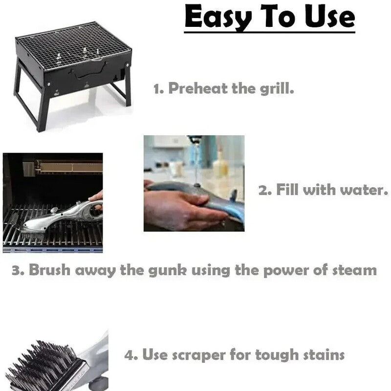 BBQ Steam Cleaning Brush | Ergonomic, Dishwasher Safe & Chemical-Free for Effortless Grill Cleaning 9945608880449-1
