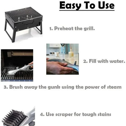 BBQ Steam Cleaning Brush | Ergonomic, Dishwasher Safe & Chemical-Free for Effortless Grill Cleaning 9945608880449-1