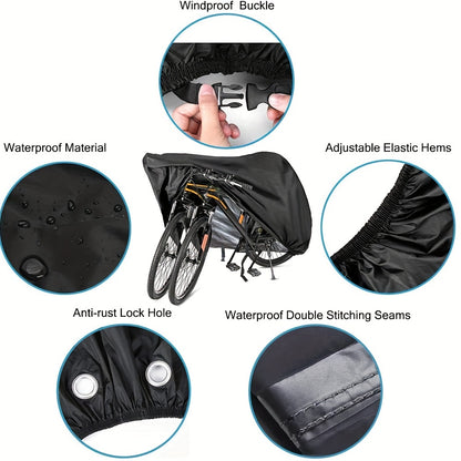 Rugged Waterproof Bicycle Cover - Heavy Duty Protection for Outdoor Storage and Weather Resistance 9932748325185-1
