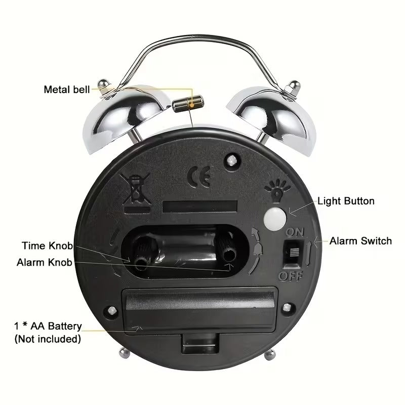 Extra Loud Retro Double Bell Alarm Clock For Heavy Sleepers 10598642581768-1