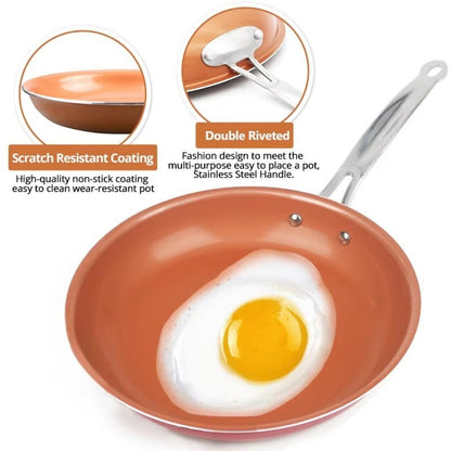Professional Copper Pan With Non-Stick Coating & Perfect Heat Distribution 10373625774344-1