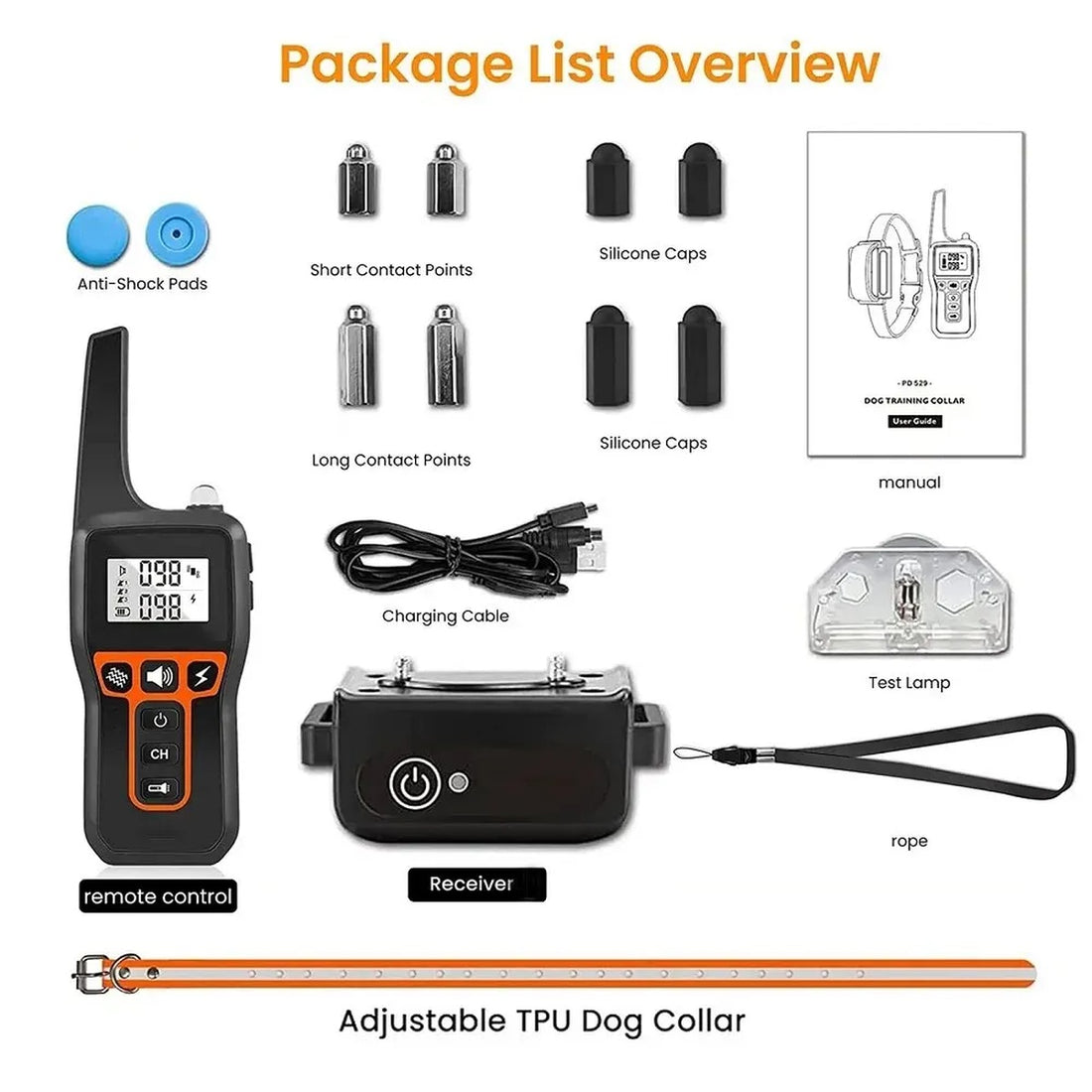 1000m Waterproof Dog Training Collar - Rechargeable, Remote Control & Adjustable for Small, Medium, and Large Dogs 9950235132225-1