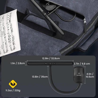 Led Music Stand Light – Super Bright Eye-Caring Clip-On Piano Light, Usb-C Rechargeable, Dimmable For Music Sheets And Reading 14891219878212-1