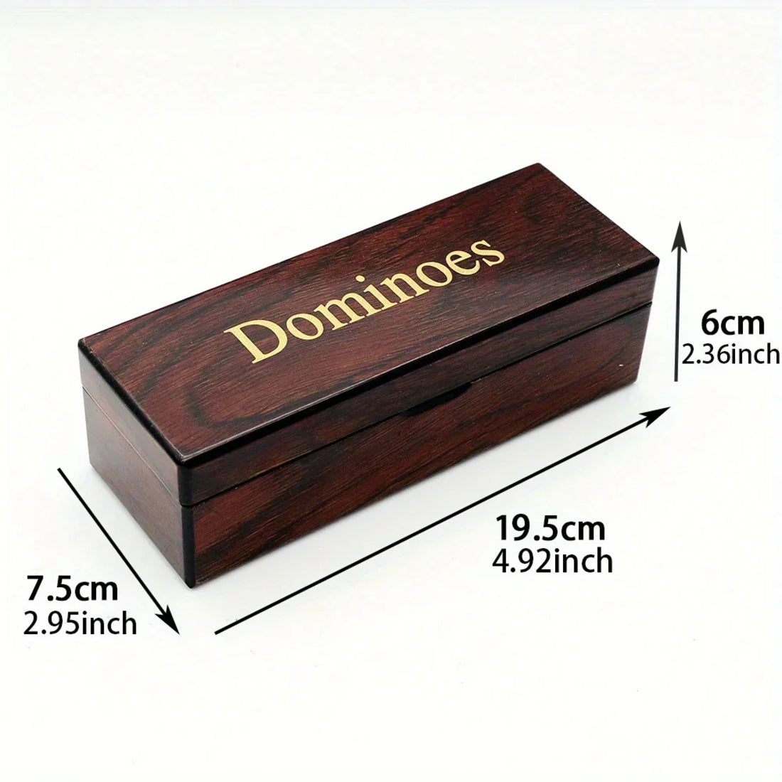 Double Six Dominoes - Dominoes Set with Mahogany Case 14880152125827-1