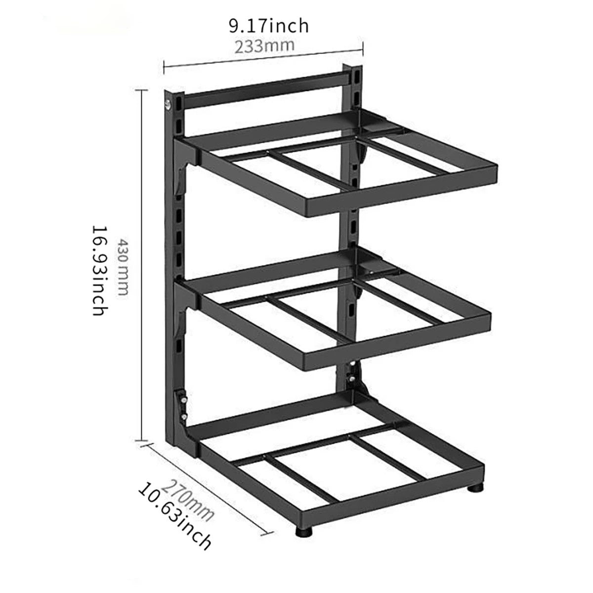 Adjustable Heavy Duty Kitchen Pot Pan Lid Organizer Rack