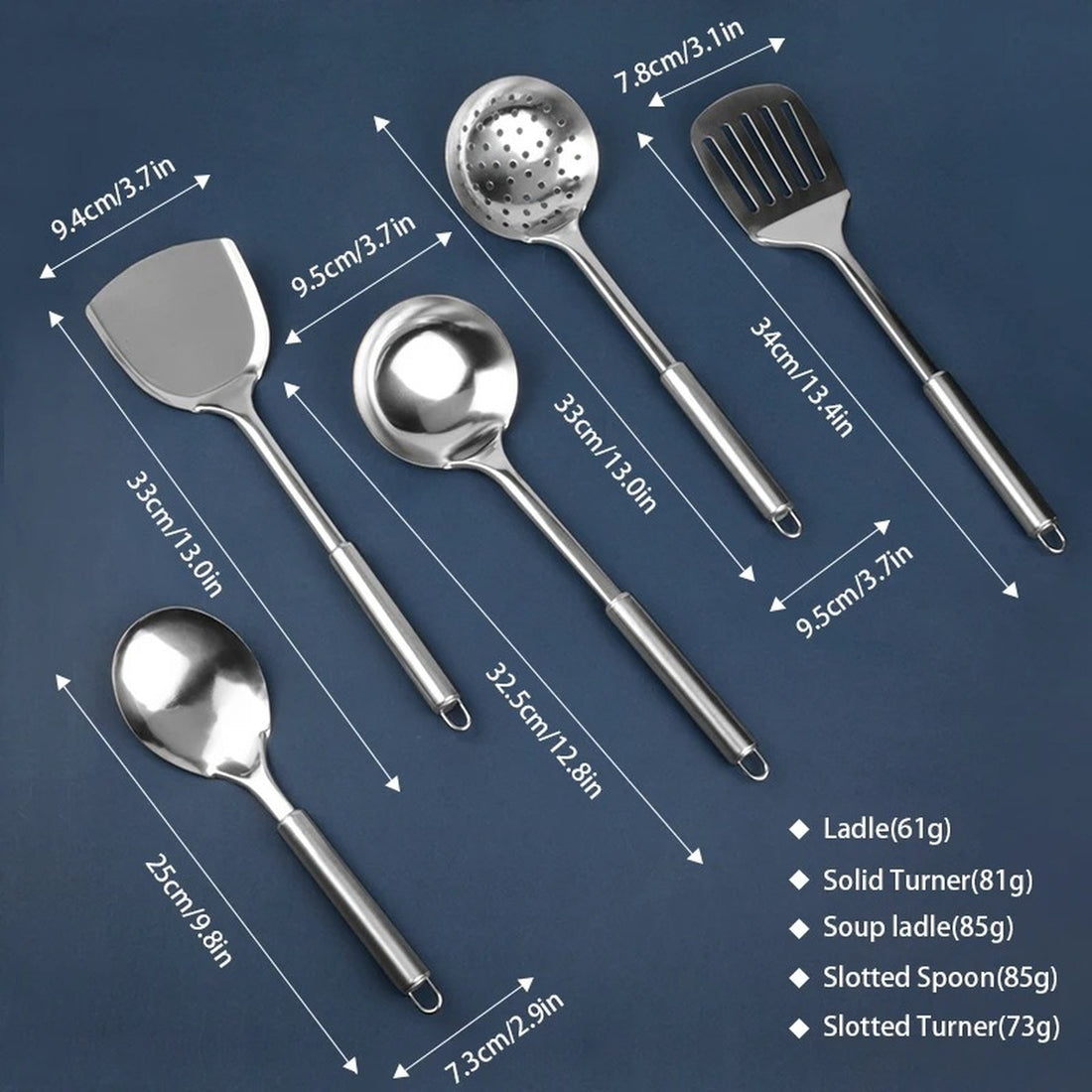Premium Stainless Steel Cooking Utensils | 5pcs Set 9709977436446-1